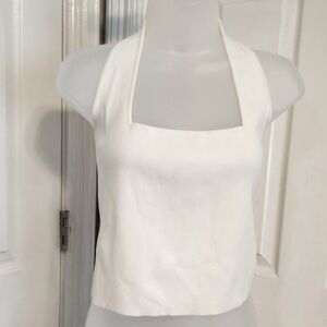 Elegant White Halter Top